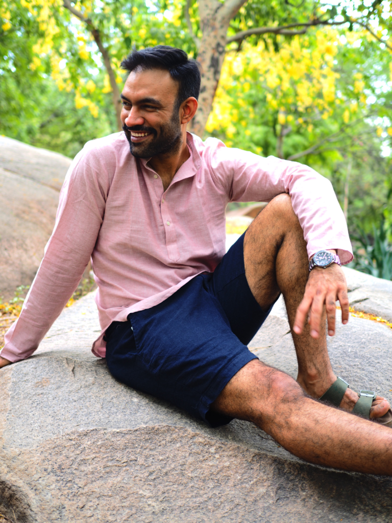 Blushing Petals Handloom Short Kurta