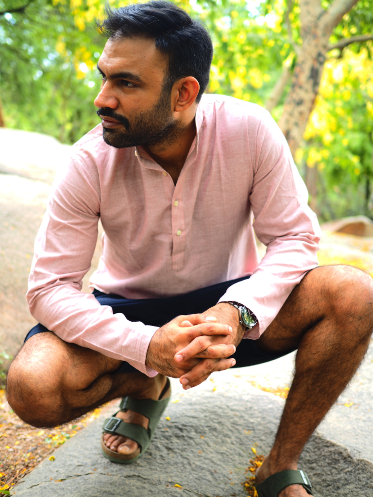 Blushing Petals Handloom Short Kurta — photograph 5
