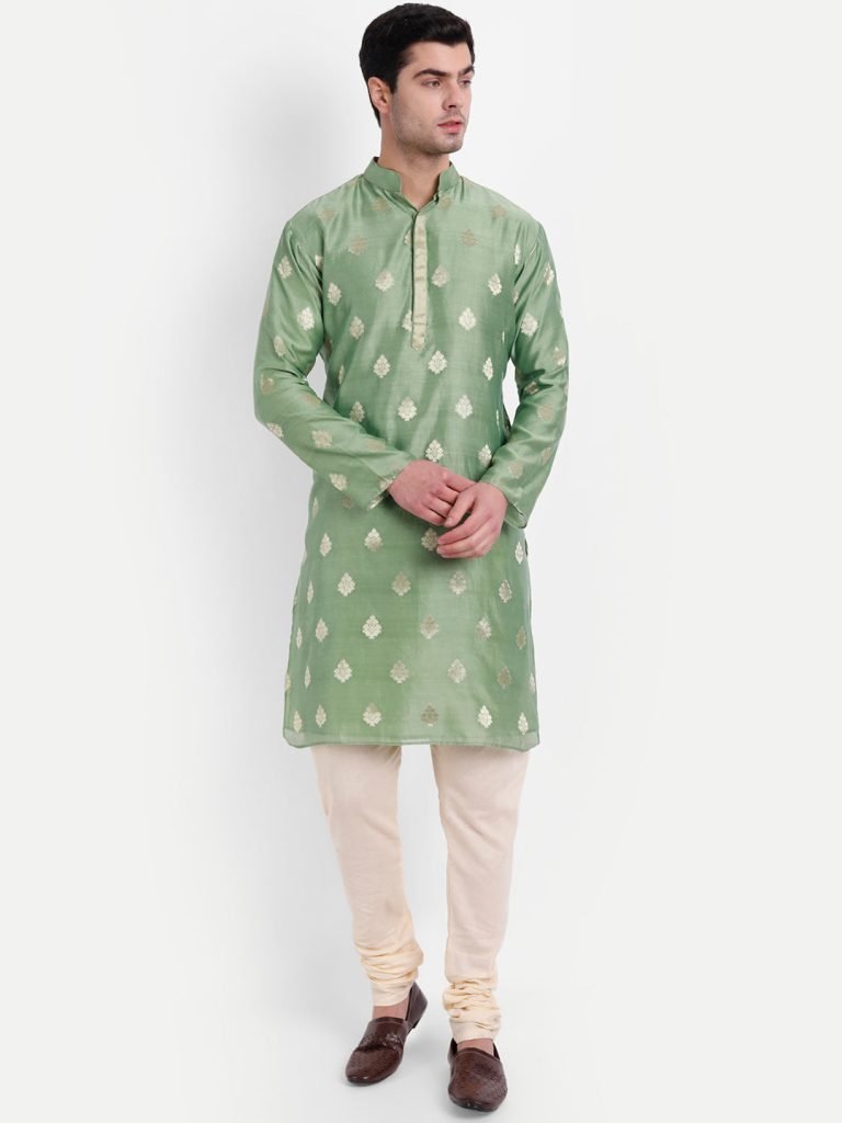 Alternative view of Beige khadi Cotton Churidar Pyjama