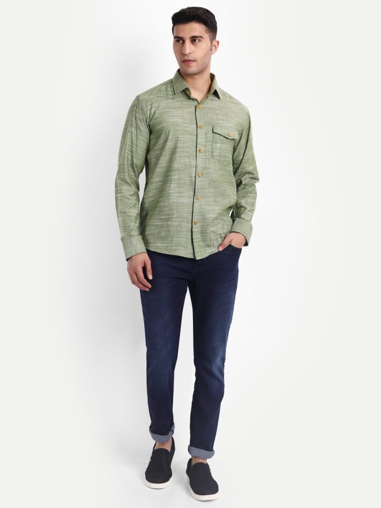 Alternative view of Khaddar Mint Green Shirt