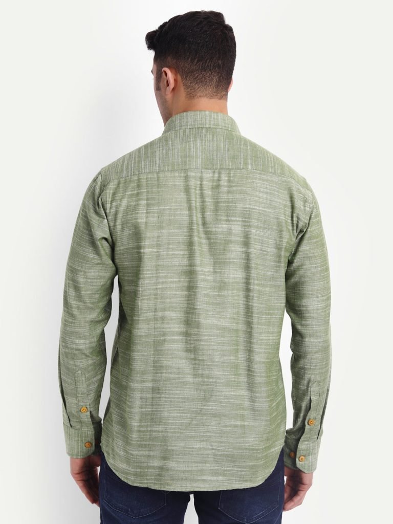 Khaddar Mint Green Shirt — photograph 4