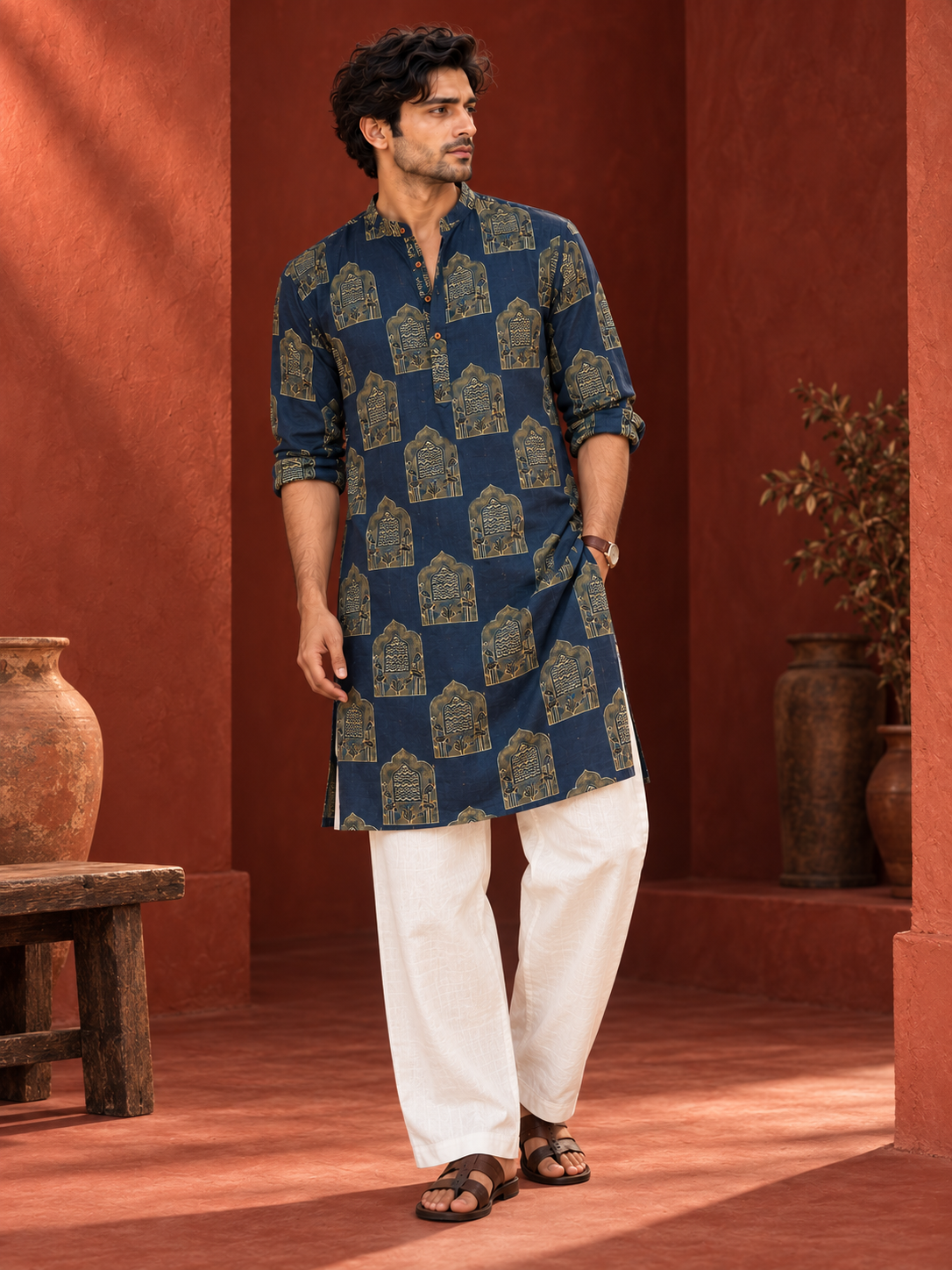 Mehraab Indigo Arch Kurta