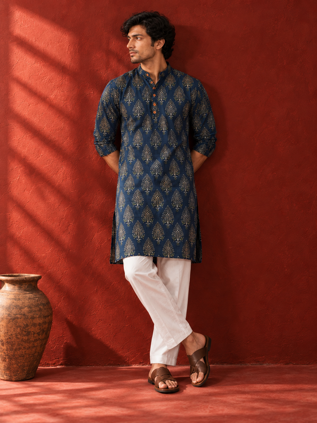 Pankhuri Indigo Botanical Kurta