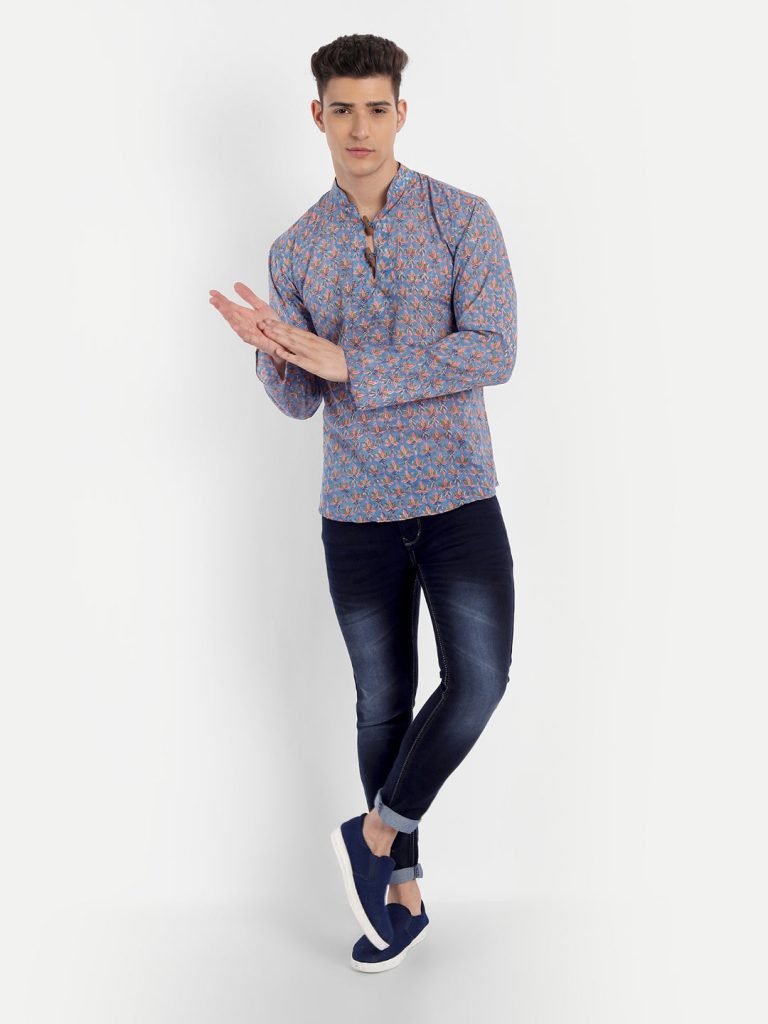 Pink Lotus Cotton Short Kurta — photograph 7