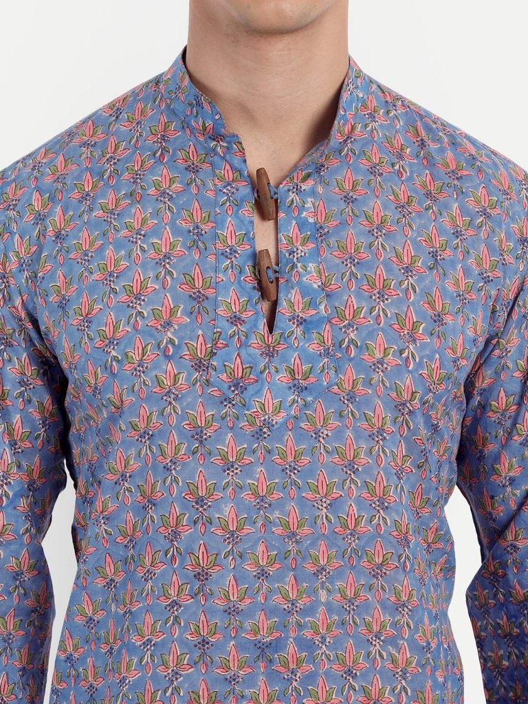 Pink Lotus Cotton Short Kurta — photograph 4