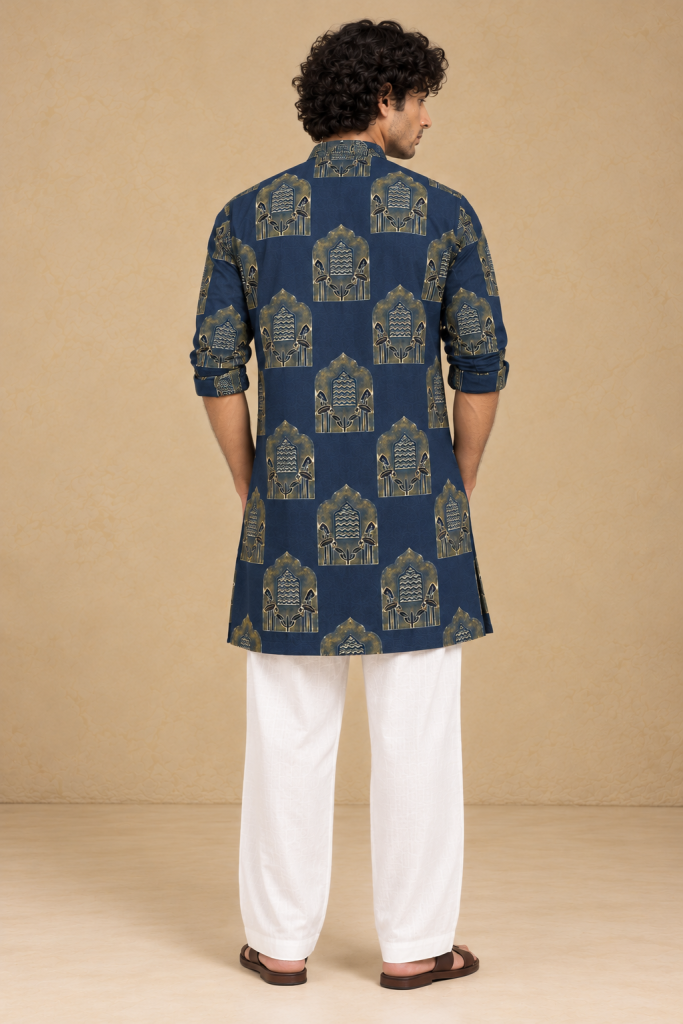 Mehraab Indigo Arch Kurta — photograph 3