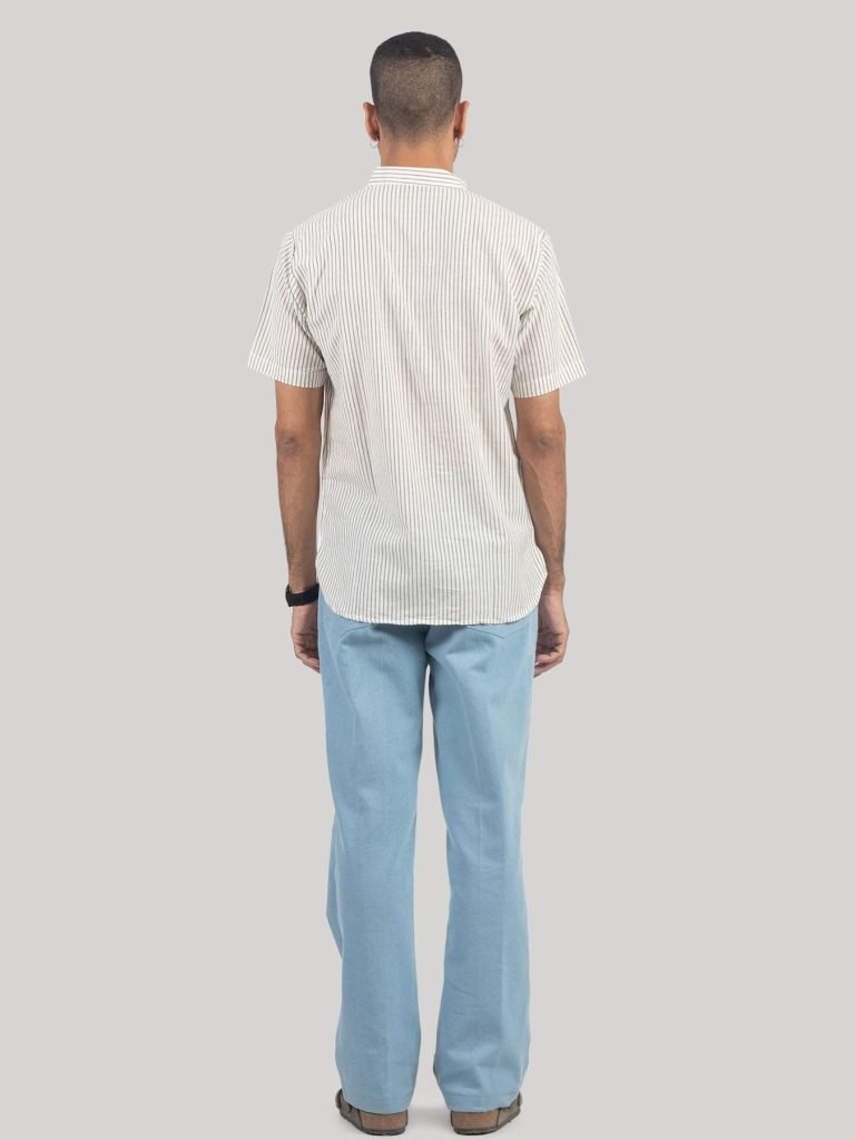 Ethereal Stripes Handloom Short Kurta — photograph 4